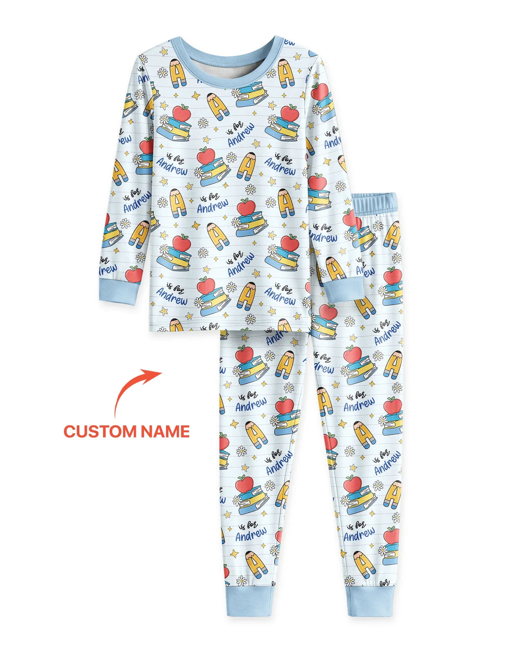 First Day of School Bamboo Two Piece Long Sleeve Pajama Set