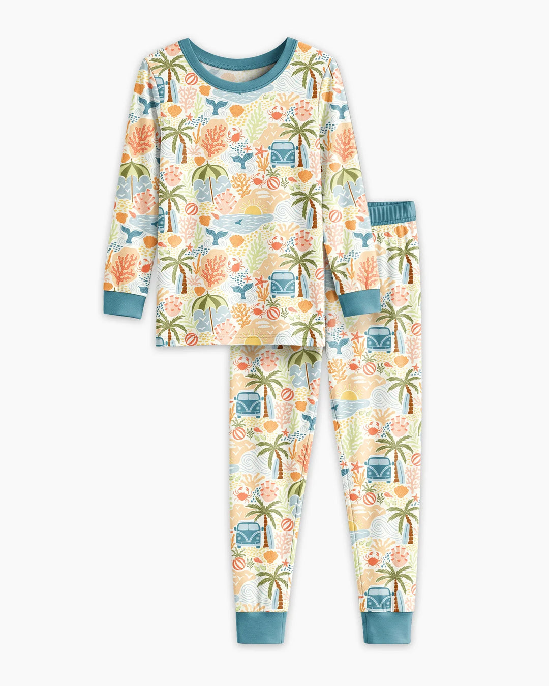 Beachy Boho Bamboo Two Piece Long Sleeve Pajama Set