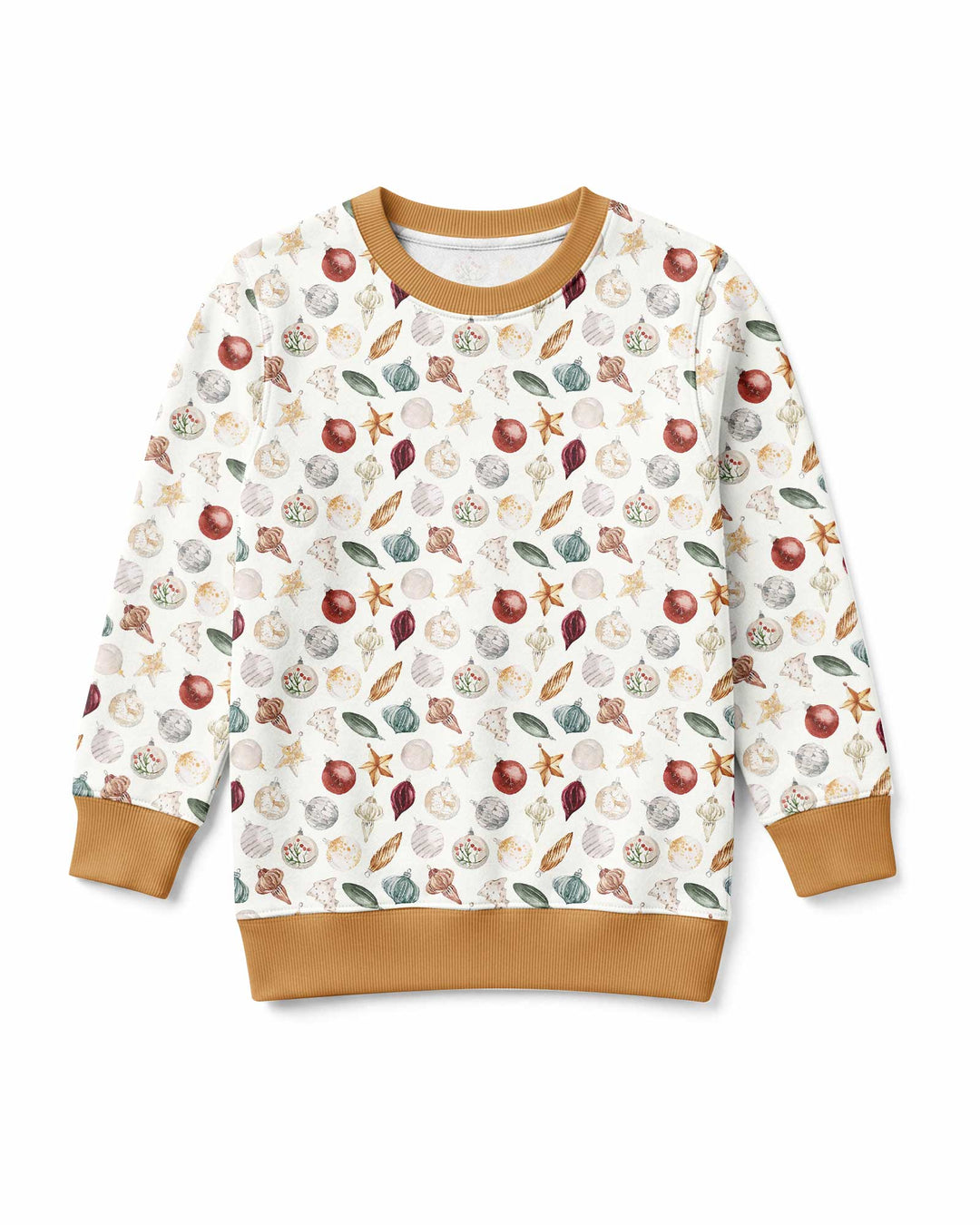 Watercolor Christmas Ornaments Bamboo Crewneck Sweatshirt