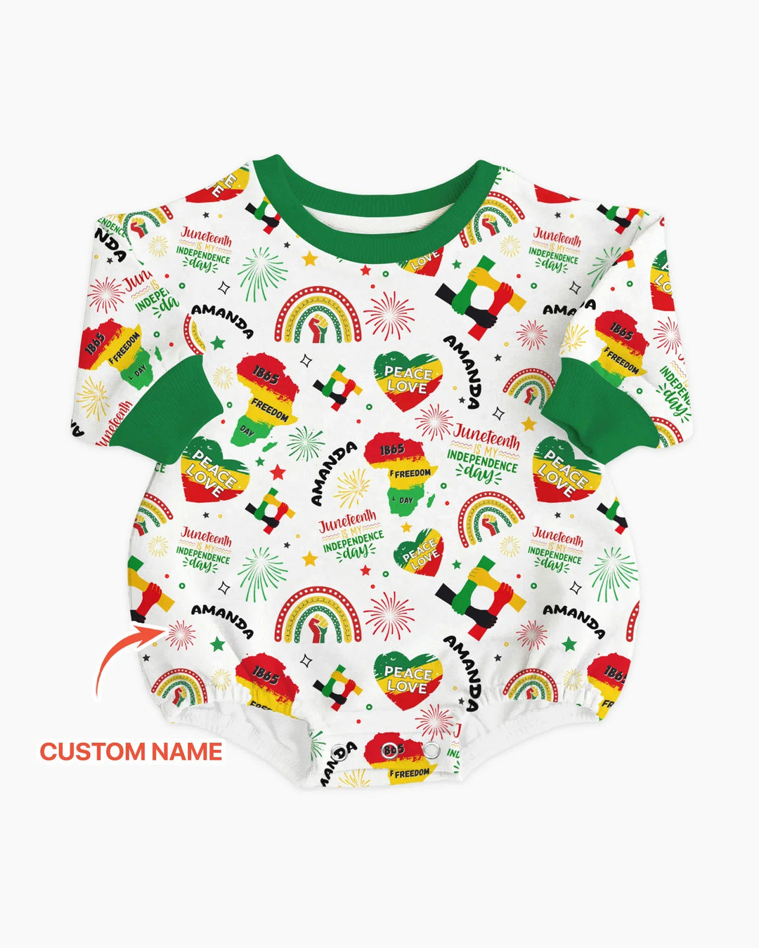 Custom Name Juneteenth Is My Independence Day Bamboo Bubble Romper