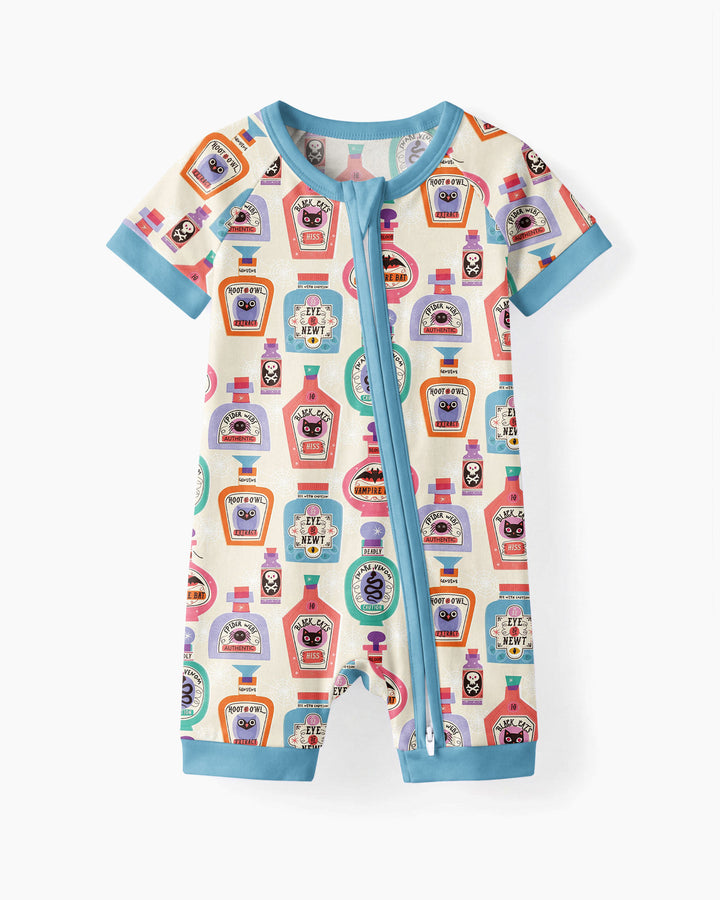Retro Halloween Potions Bamboo Shorty Zippy