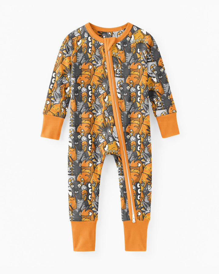 Colorful Doodle Monster Friends Bamboo Convertible Zippy