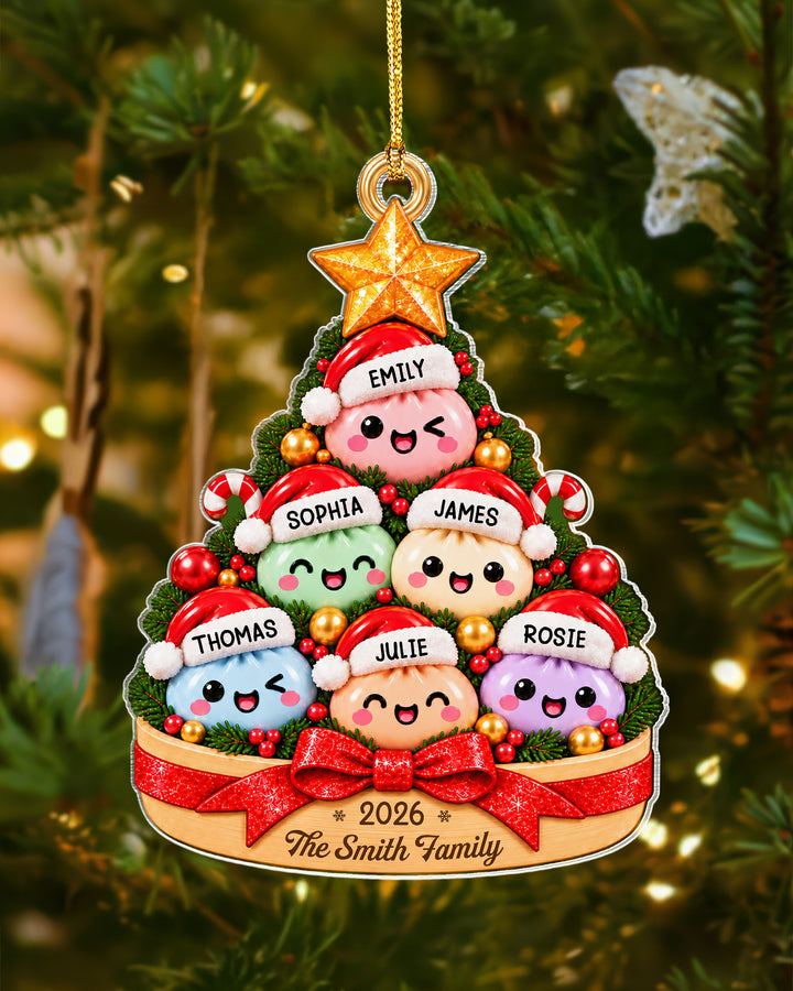 We Are Dumpling Family Personalized 1-Side Photo Acrylic Ornament