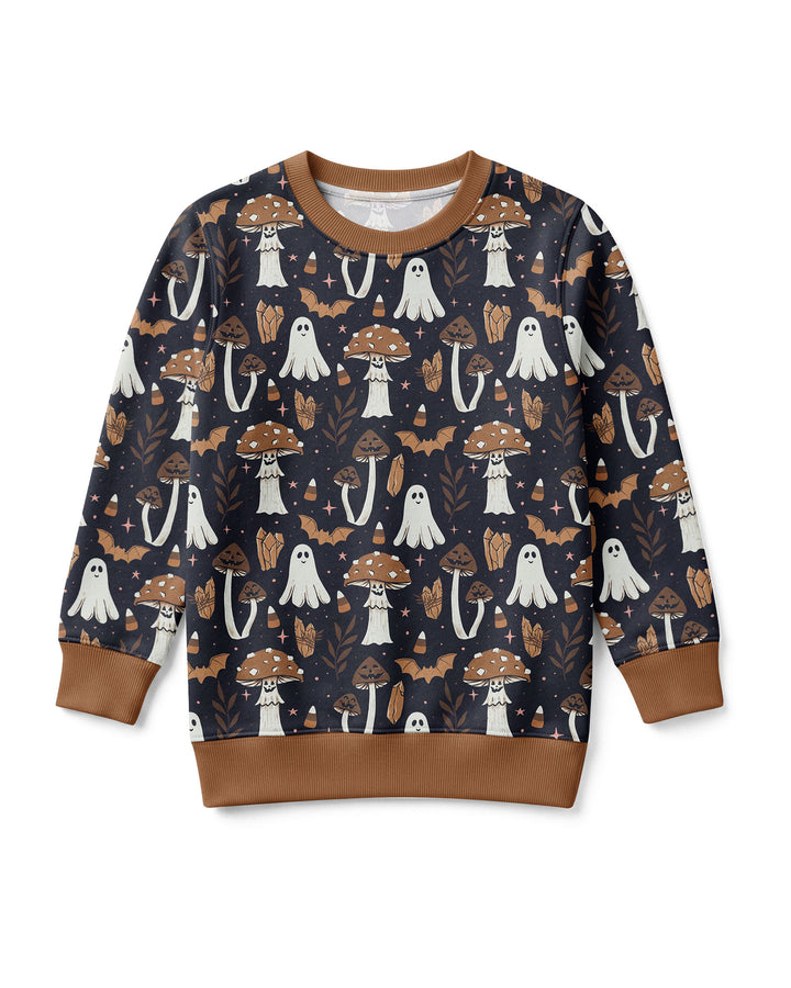 Retro Halloween Whimsy Bamboo Crewneck Sweatshirt