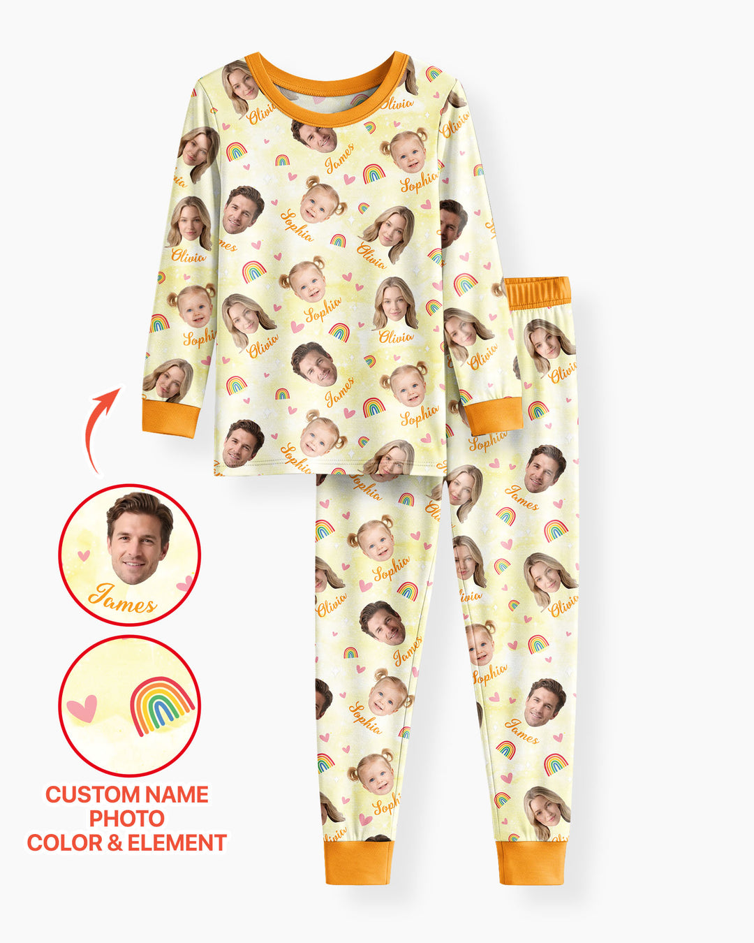 Personalized Family Matching Bamboo Two Piece Long Sleeve Pajama Set
