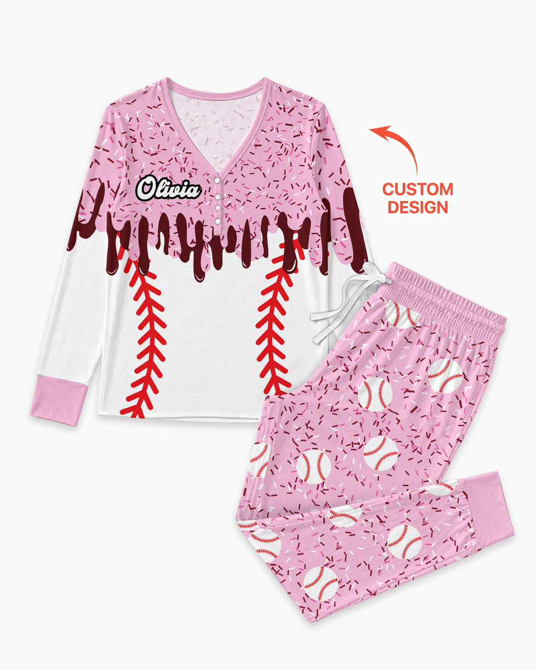 Icecream Drip Scale Bamboo Women Pajama Set