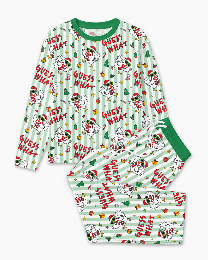 Guess What Chicken Butt Christmas Bamboo Men's Pajama Set