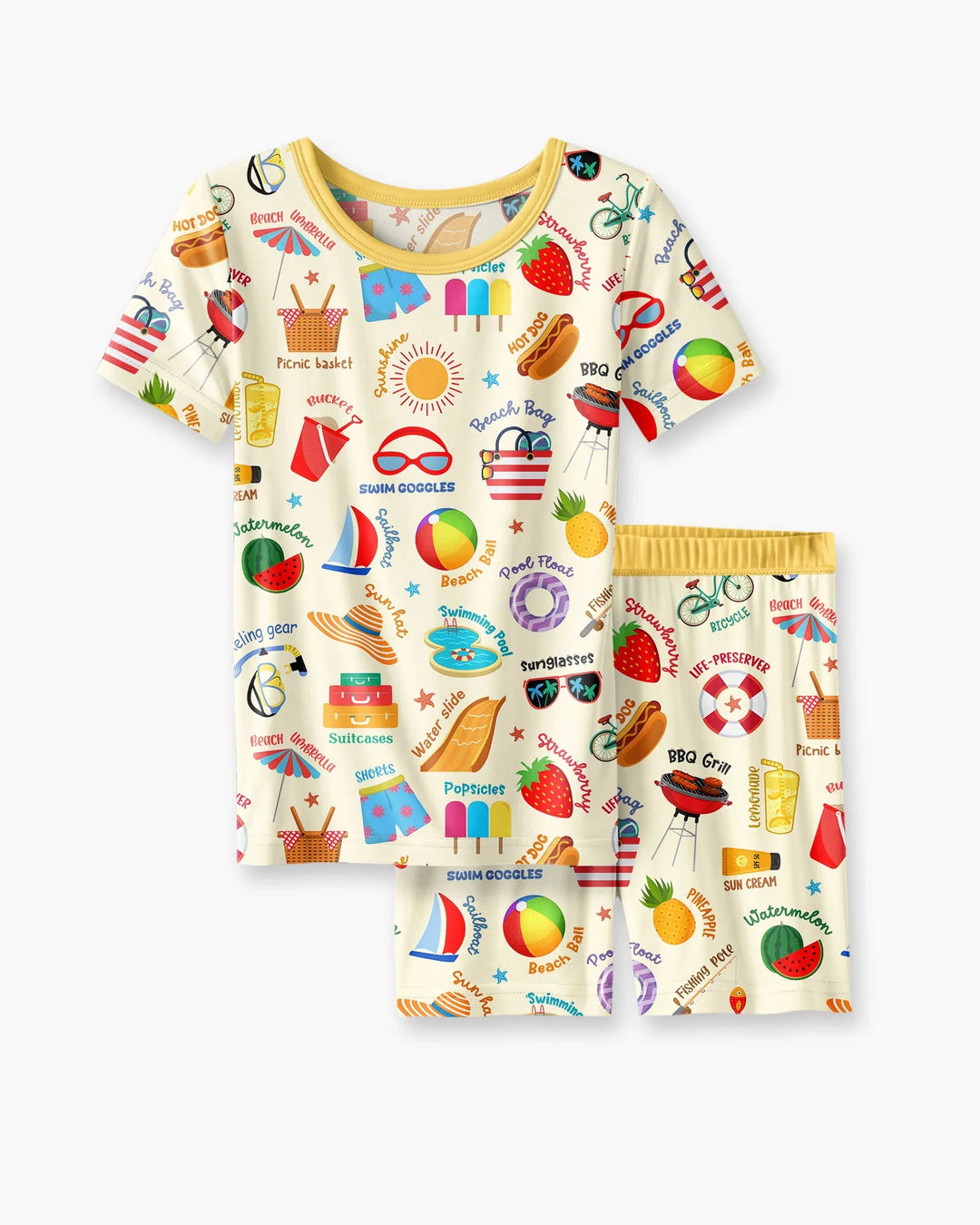 Love Summer Bamboo Two Piece Short Sleeve Shorts Pajama Set