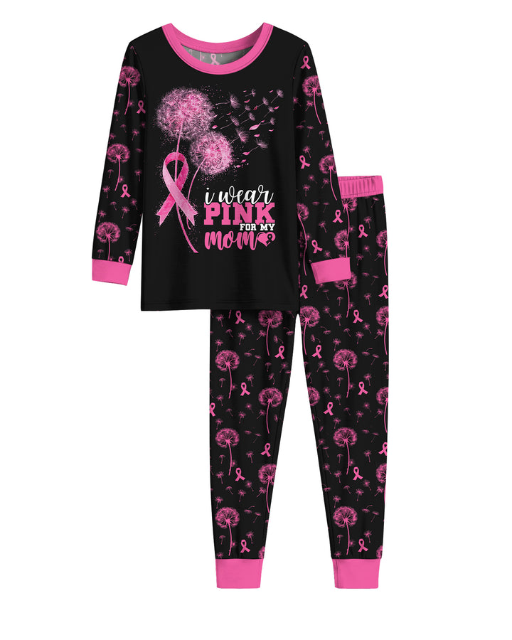 Dandelion Pink For Mom Bamboo Two Piece Long Sleeve Pajama Set
