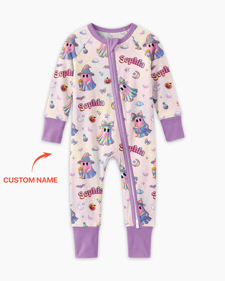 Holographic Cute Ghost Bamboo Convertible Zippy