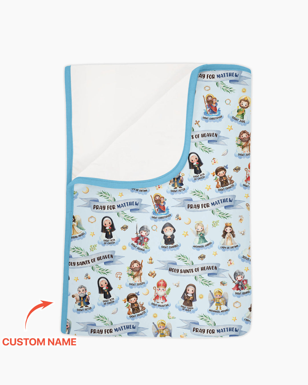 Holy Saints of Heaven Custom Name Bamboo Blanket