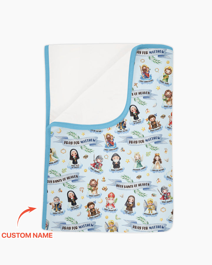 Holy Saints of Heaven Custom Name Bamboo Blanket