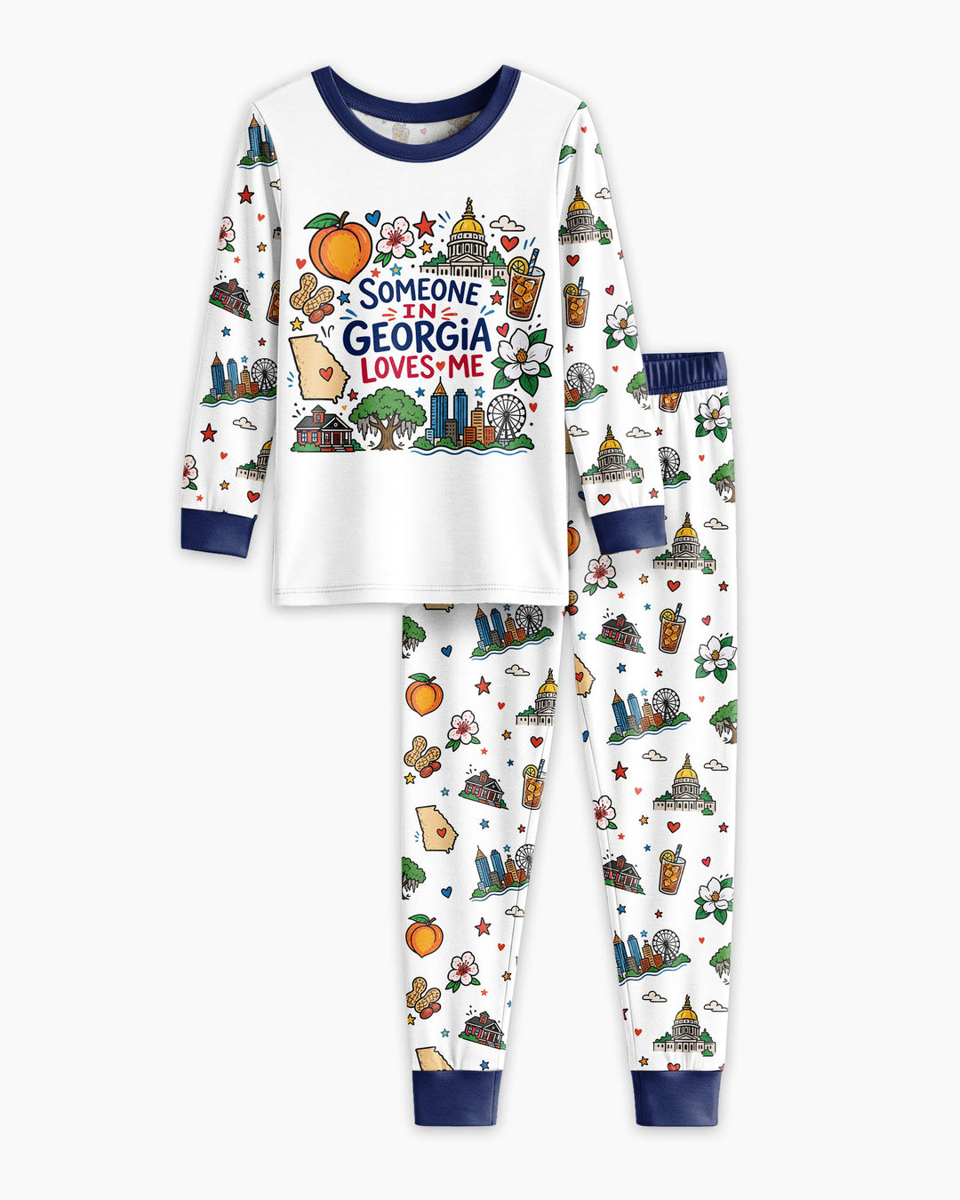 Someone in Georgia Loves Me Bamboo Two Piece Long Sleeve Pajama Set