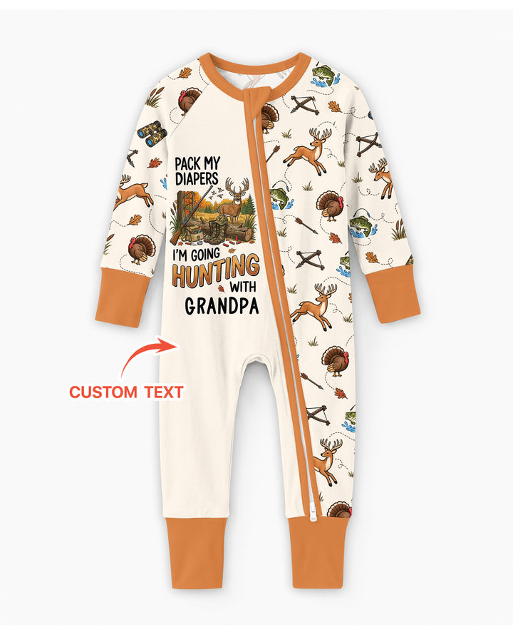 Personalized Pack My Diapers I'm Going Hunting Bamboo Convertible Zippy