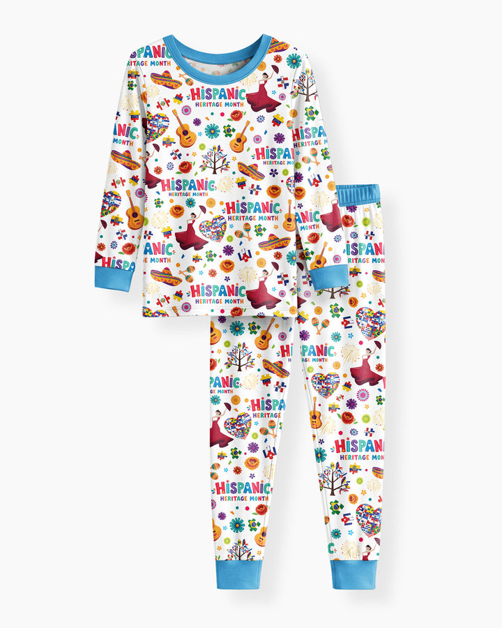Fiesta Hispanic Heritage Month Bamboo Two Piece Long Sleeve Pajama Set