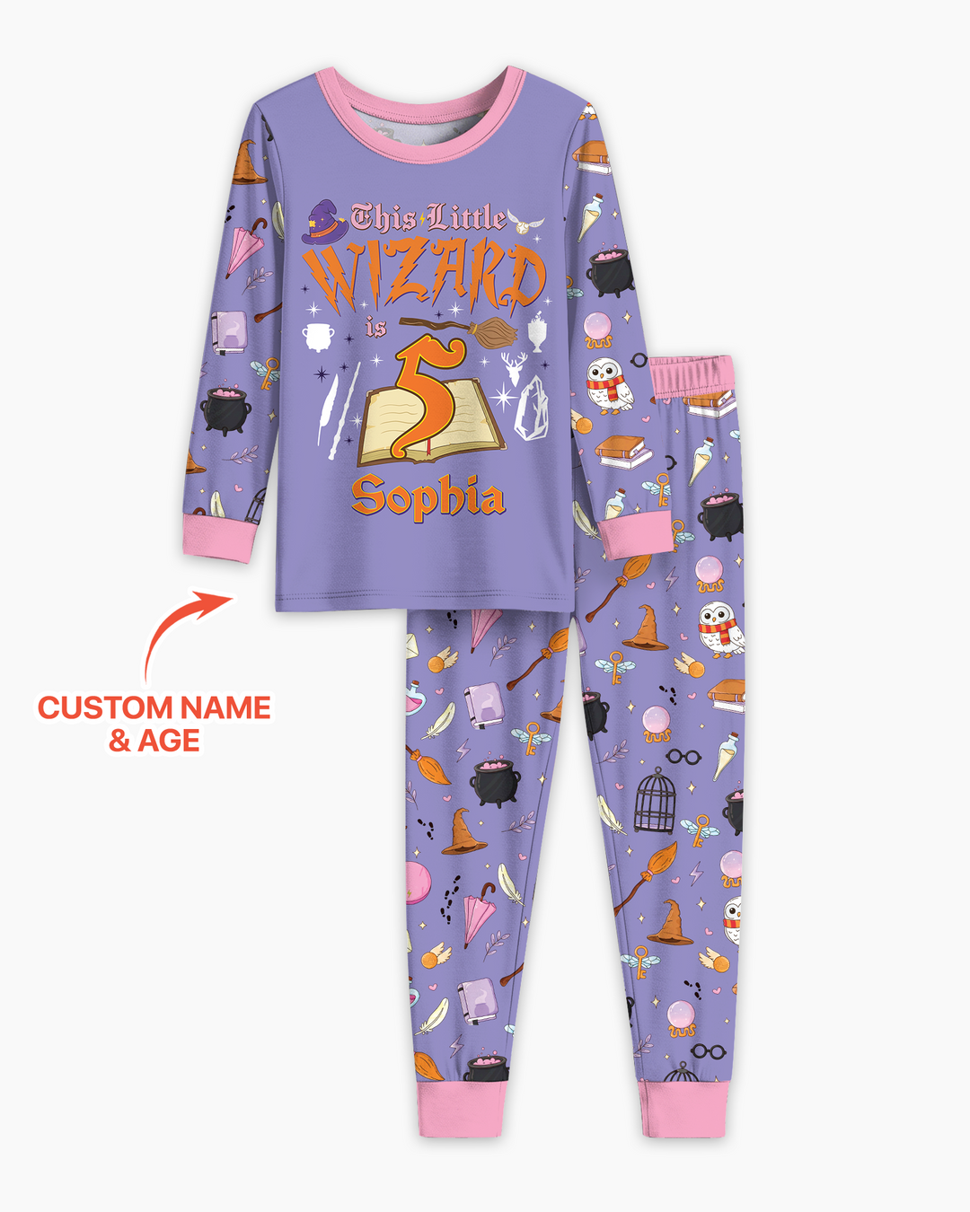 Personalized Birthday Wizard  Bamboo Two Piece Long Sleeve Pajama Set