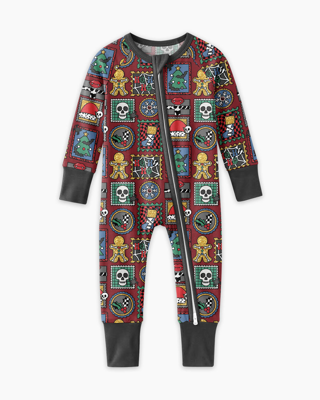 Retro Spooky Christmas Stamp Bamboo Convertible Zippy