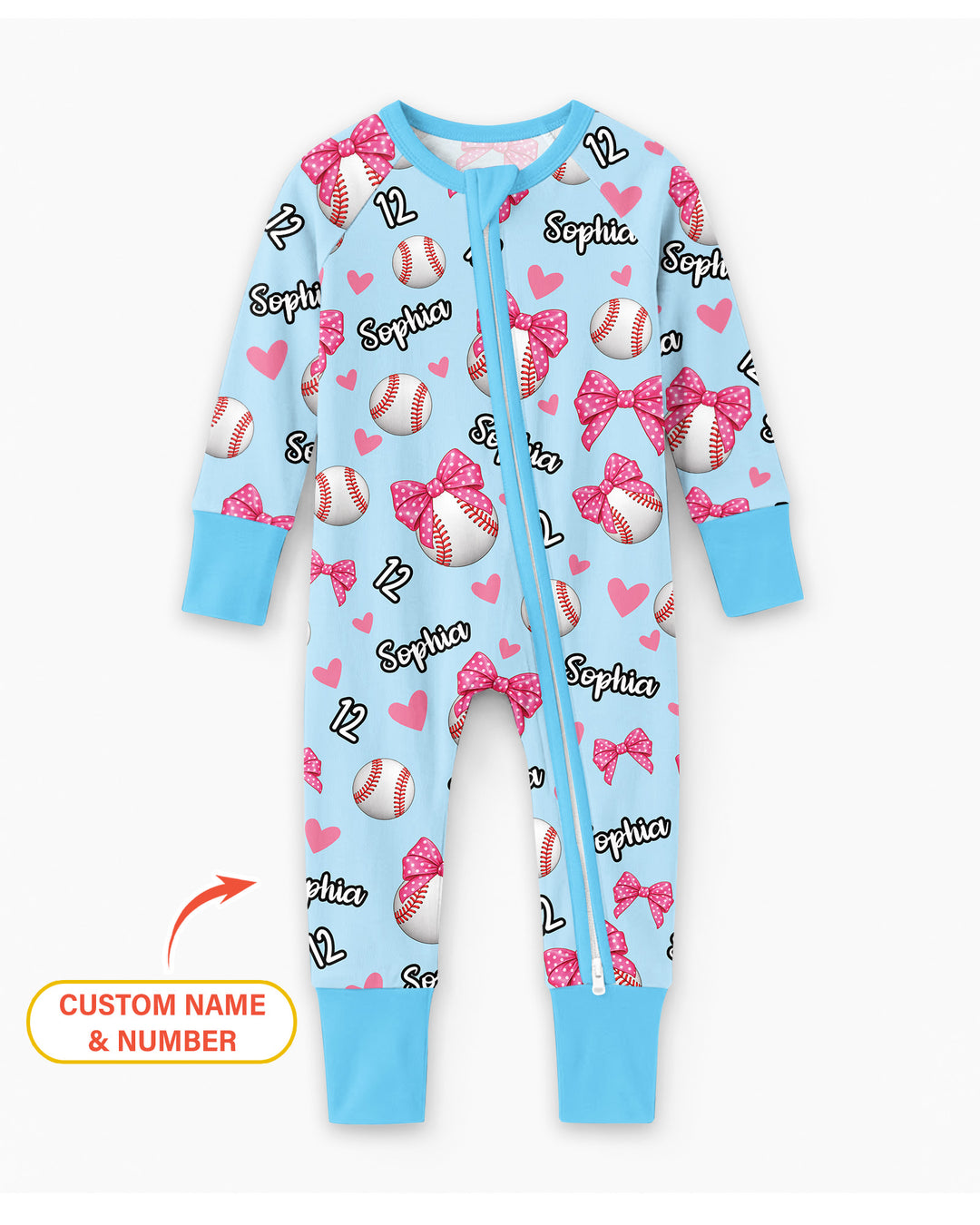 Coquette Ball Custom Name And Number Bamboo Convertible Zippy