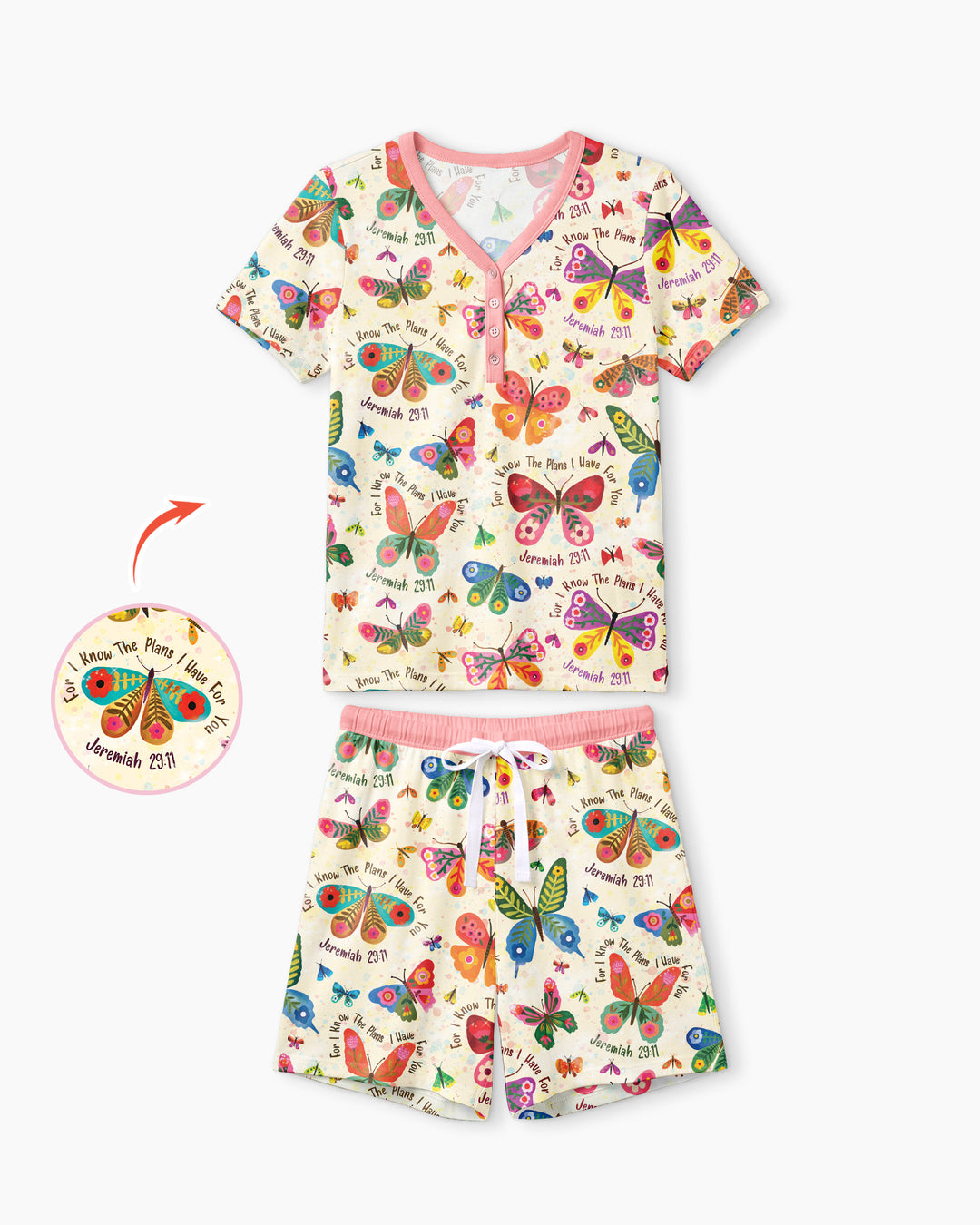 For I Know The Plans I Have For You Bamboo Women Short Sleeve Short Pajama Set