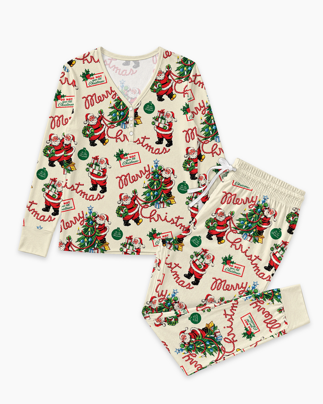Funny Christmas Santa Bamboo Women Pajama Set