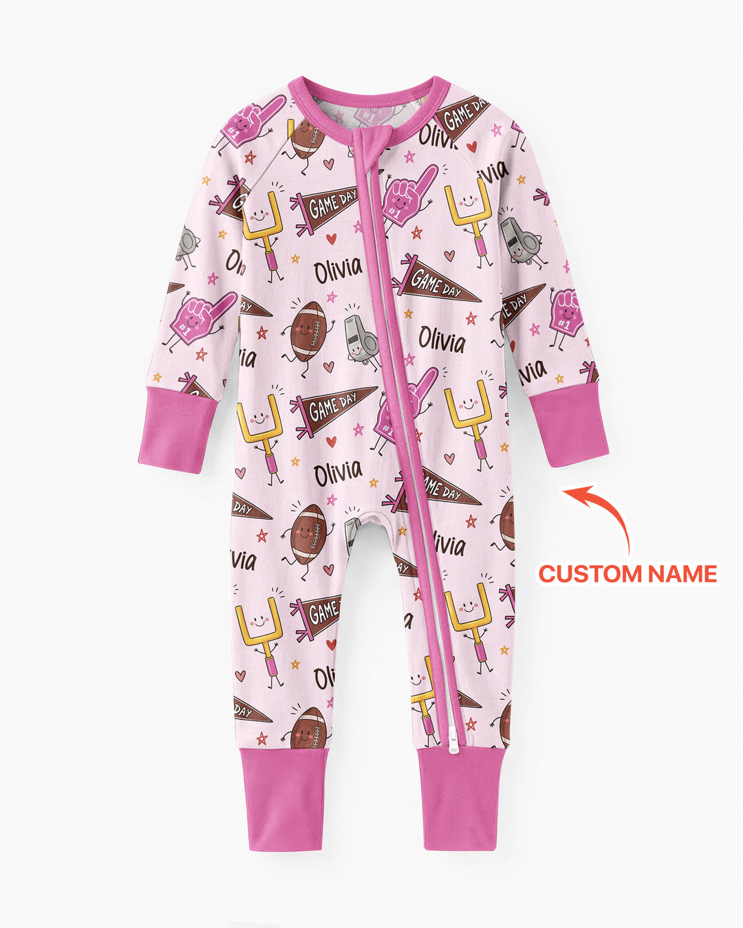 Custom Name Football Game Day Bamboo Convertible Zippy