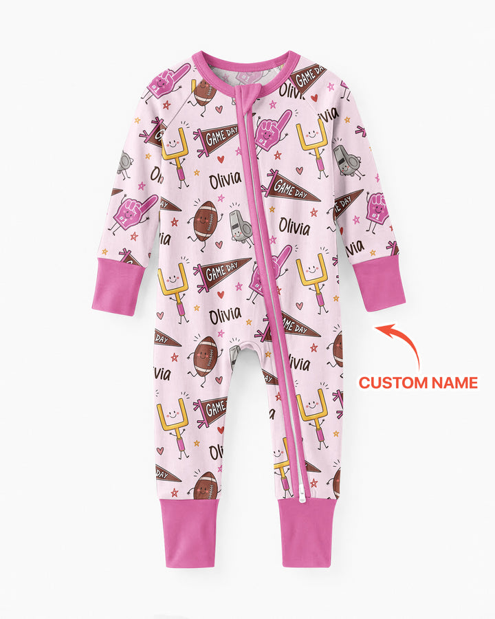 Custom Name Football Game Day Bamboo Convertible Zippy