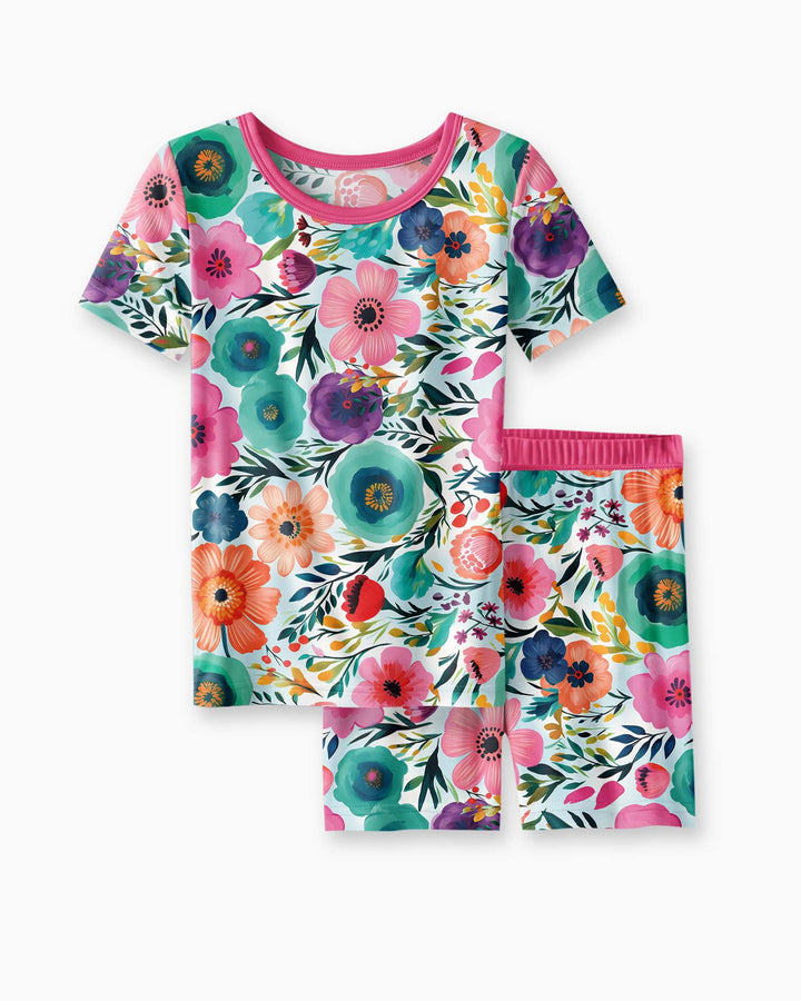 Secret Garden Bamboo Two Piece Short Sleeve Shorts Pyjamas Set