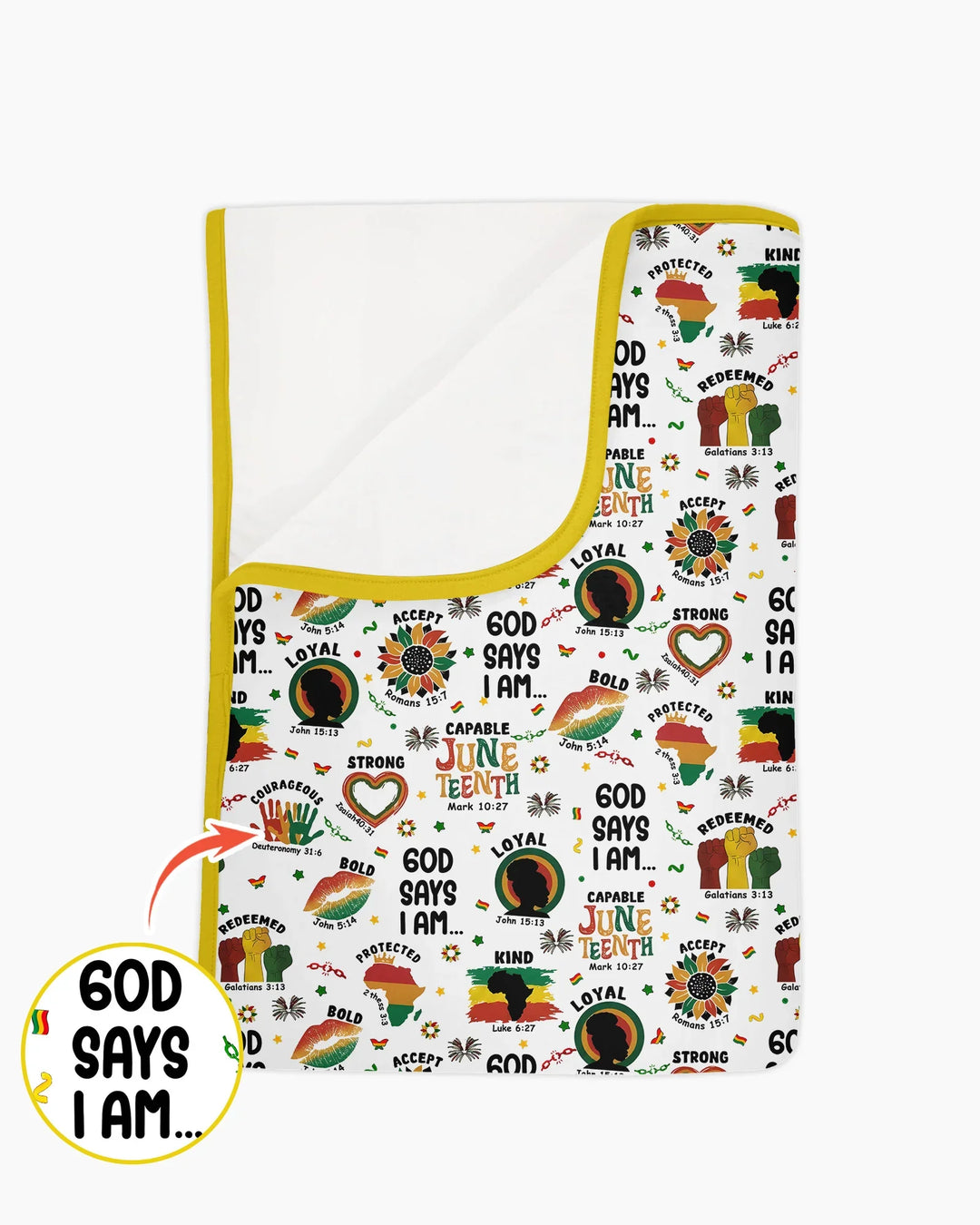 God Says I Am Juneteenth Bamboo Blanket