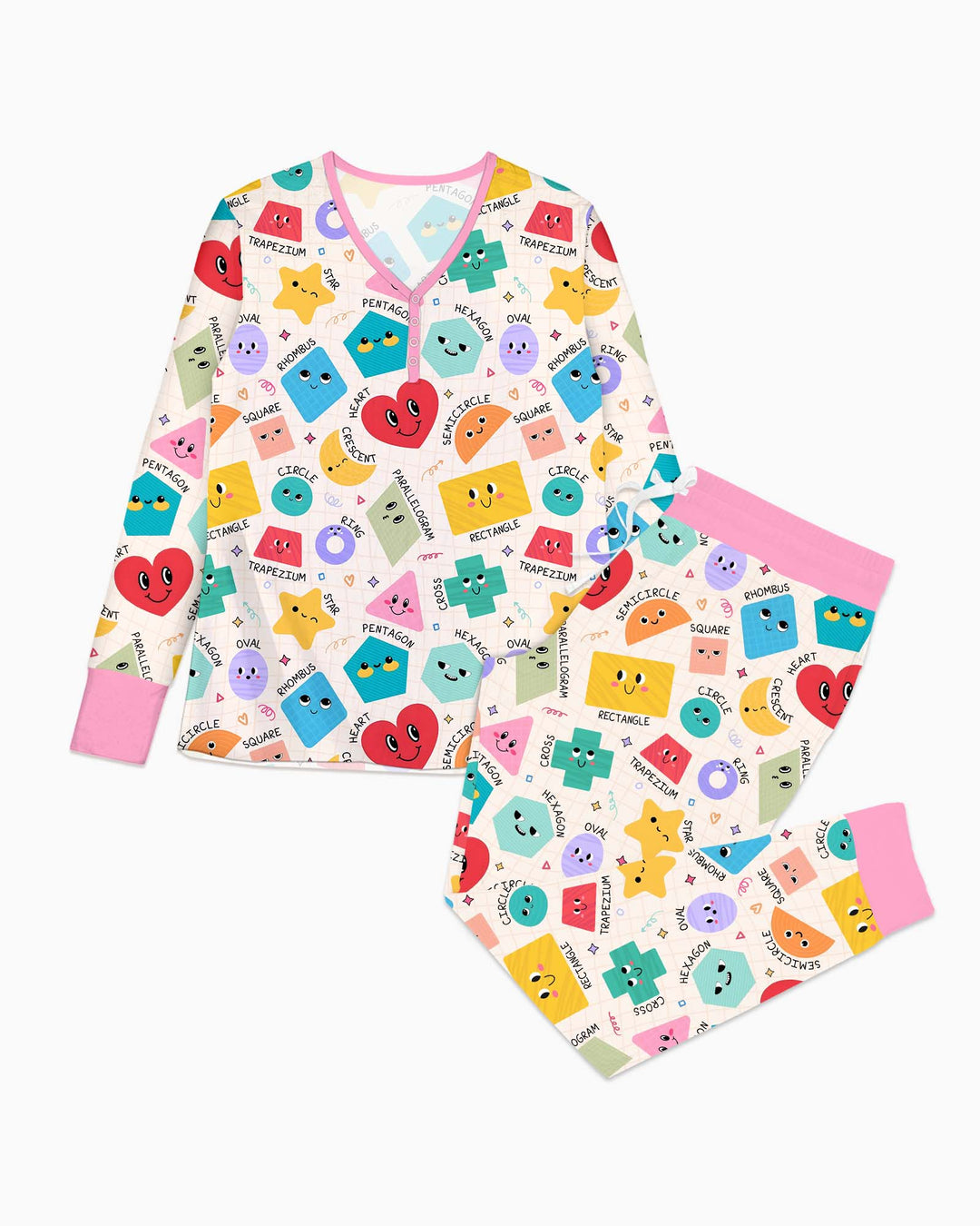 Happy Shape Squad Family Matching Bamboo Women Pajama Set