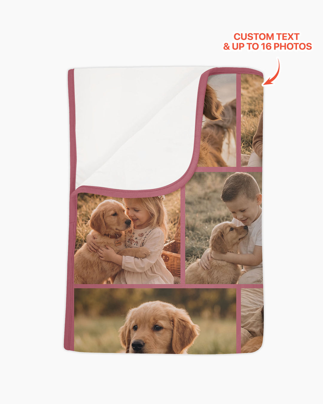 Custom Pet Photo Collage Bamboo Blanket