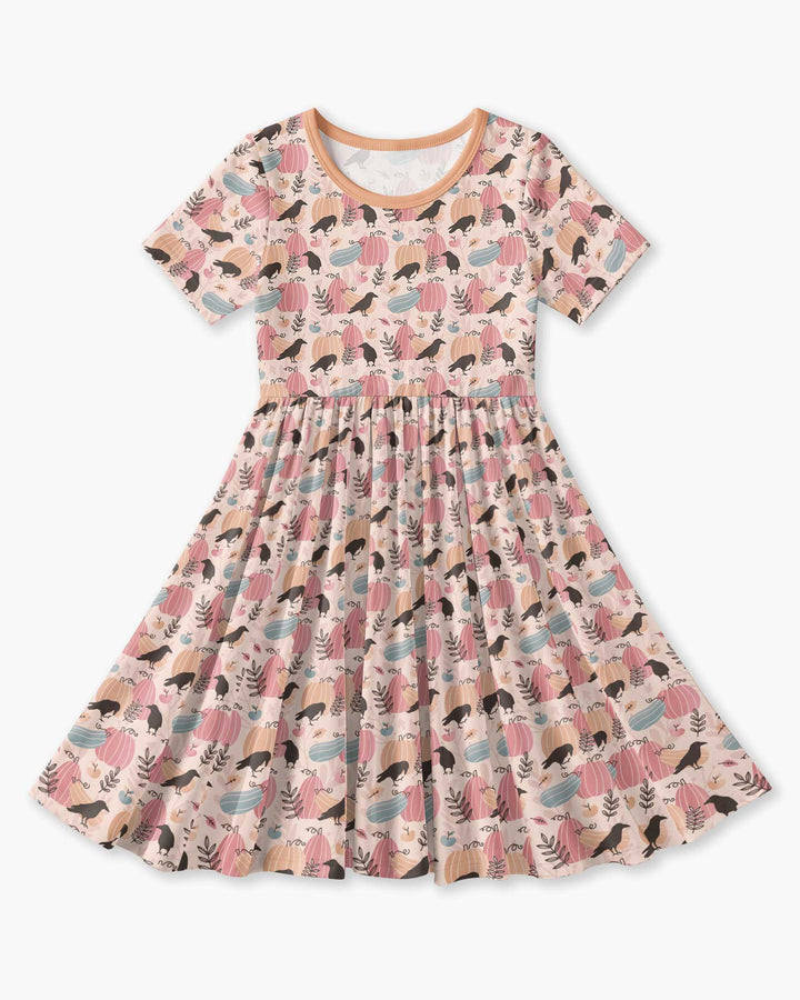 Pastel Pumpkin Patch Bamboo Twirl Dress