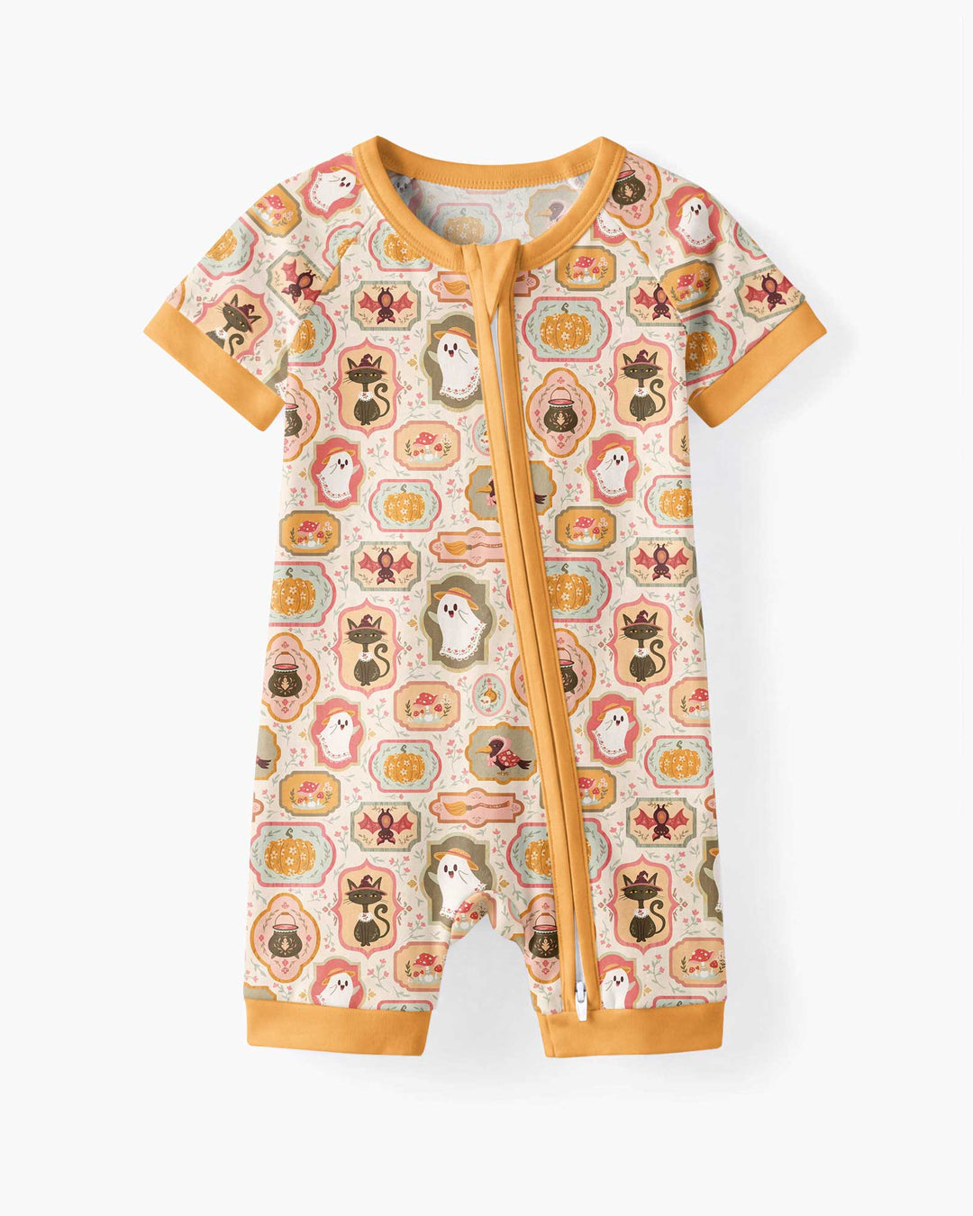 Cute Vintage Magical Cottage Style Halloween Bamboo Shorty Zippy