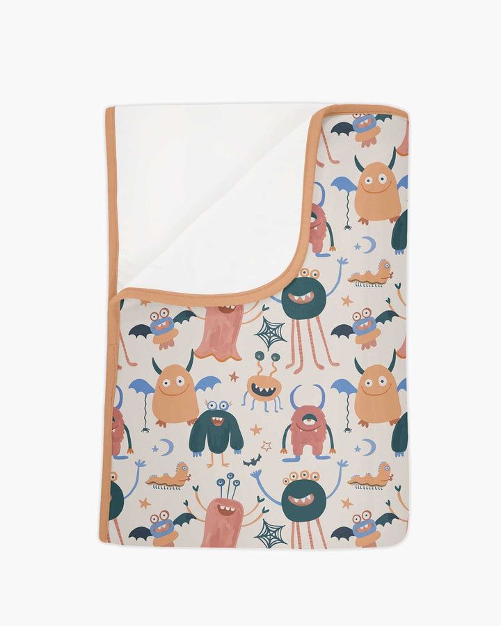 Monsters Fun Pastels Hand Painted Cute Bamboo Blanket
