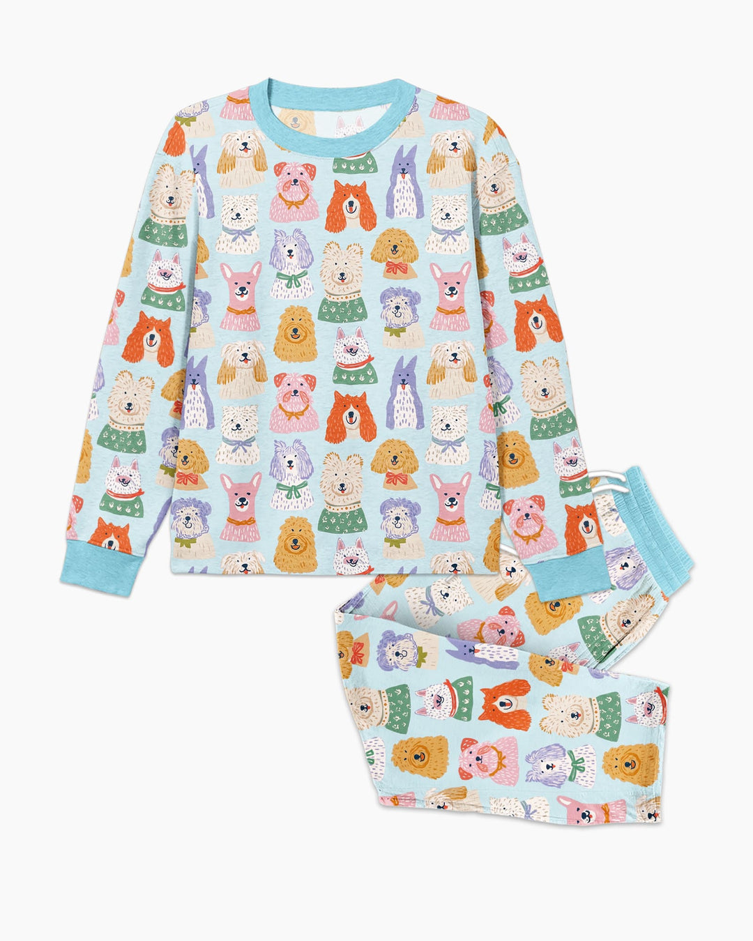 Whimsical Puppy Parade Family Matching Bamboo Men's Pajama Set