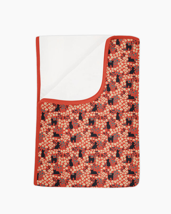 Black Cat Ditsy Bamboo Blanket