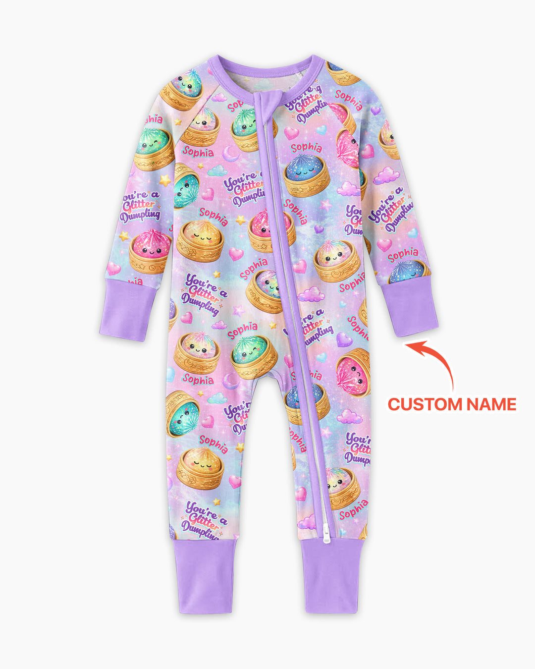 Custom Name You're A Glitter Dumpling Bamboo Convertible Zippy