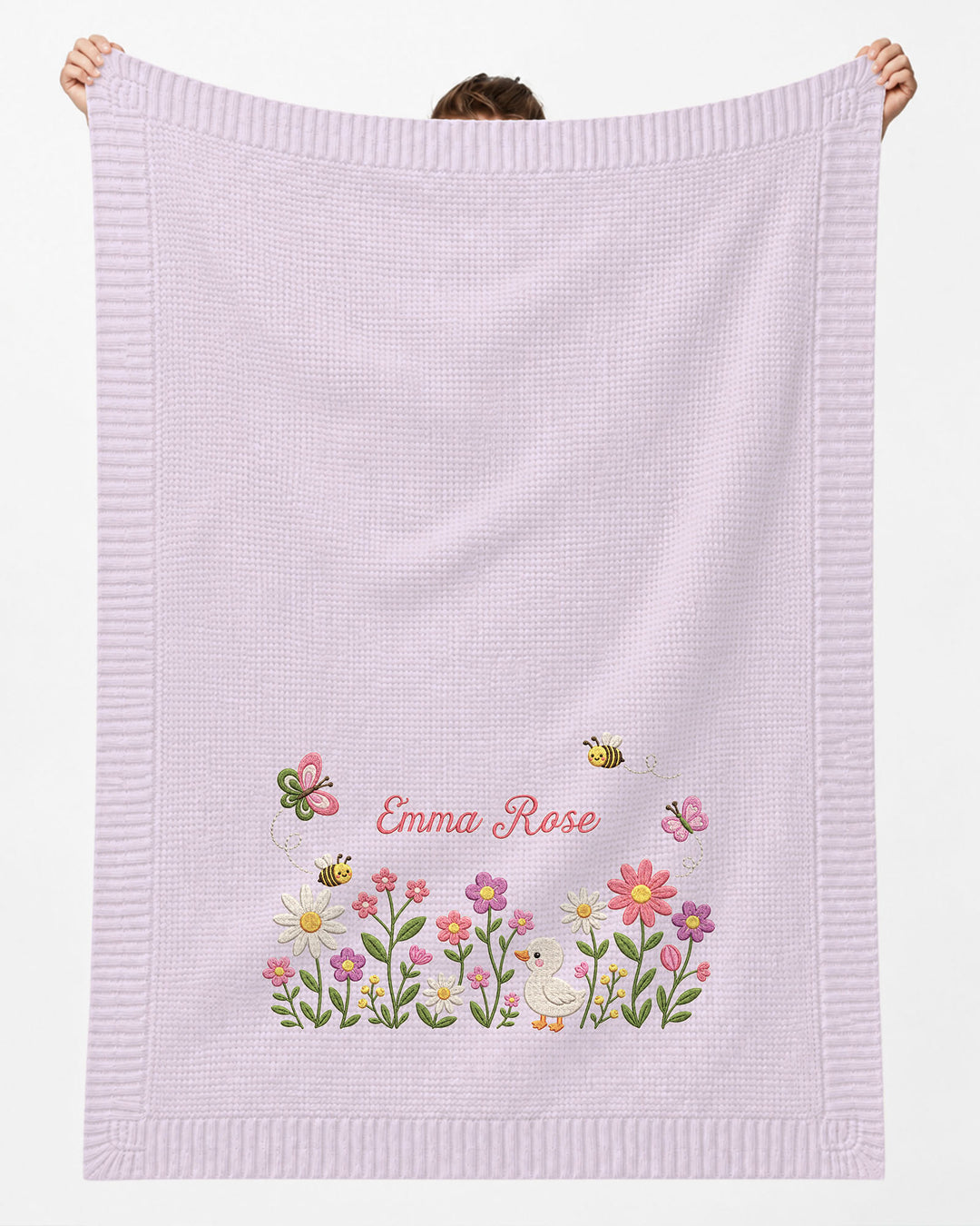 Lovely Floral Embroidered Baby Cotton Blanket