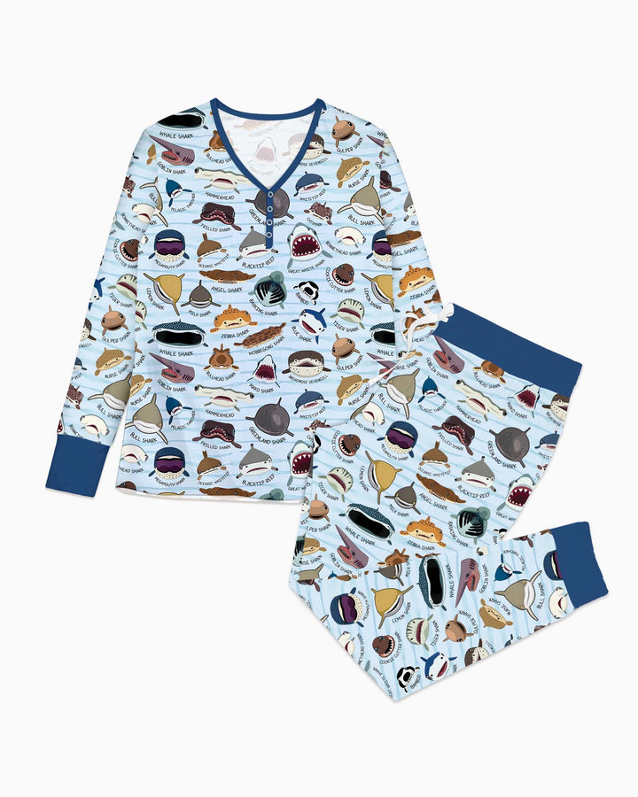 Shark Faces Bamboo Women Pajama Set