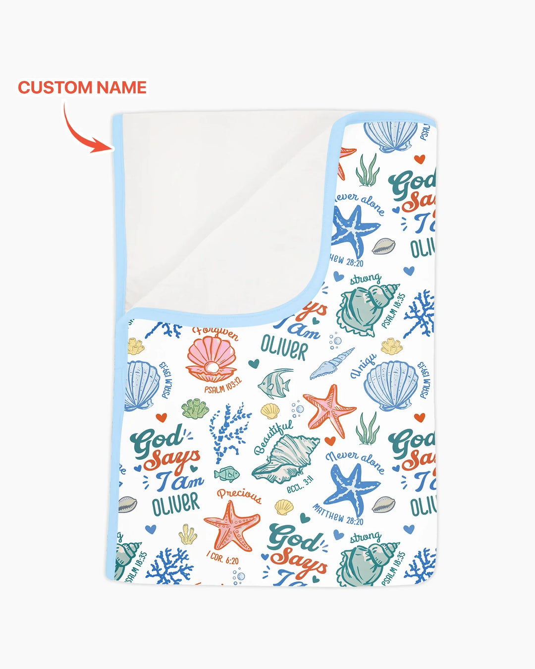 Coastal God Says I Am Custom Name Bamboo Blanket