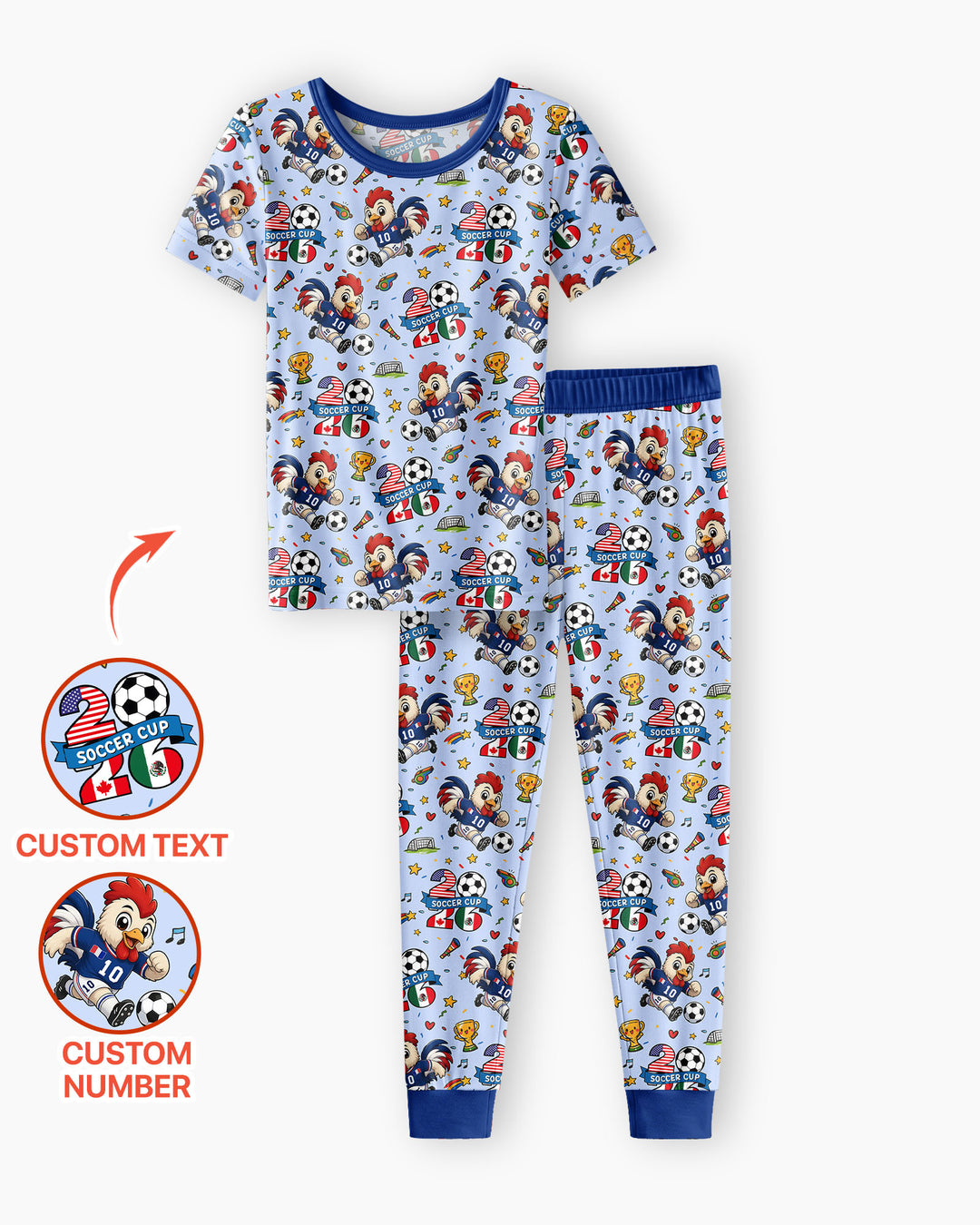 We Are The Champions Soccer Cup 2026 Bamboo Two Piece Short Sleeve Pajama Set
