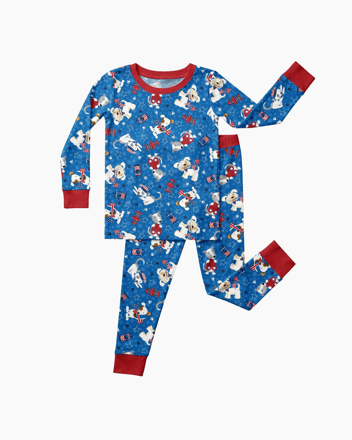 Red, White & Woof Family Matching Bamboo Two Piece Long Sleeve Pajama Set