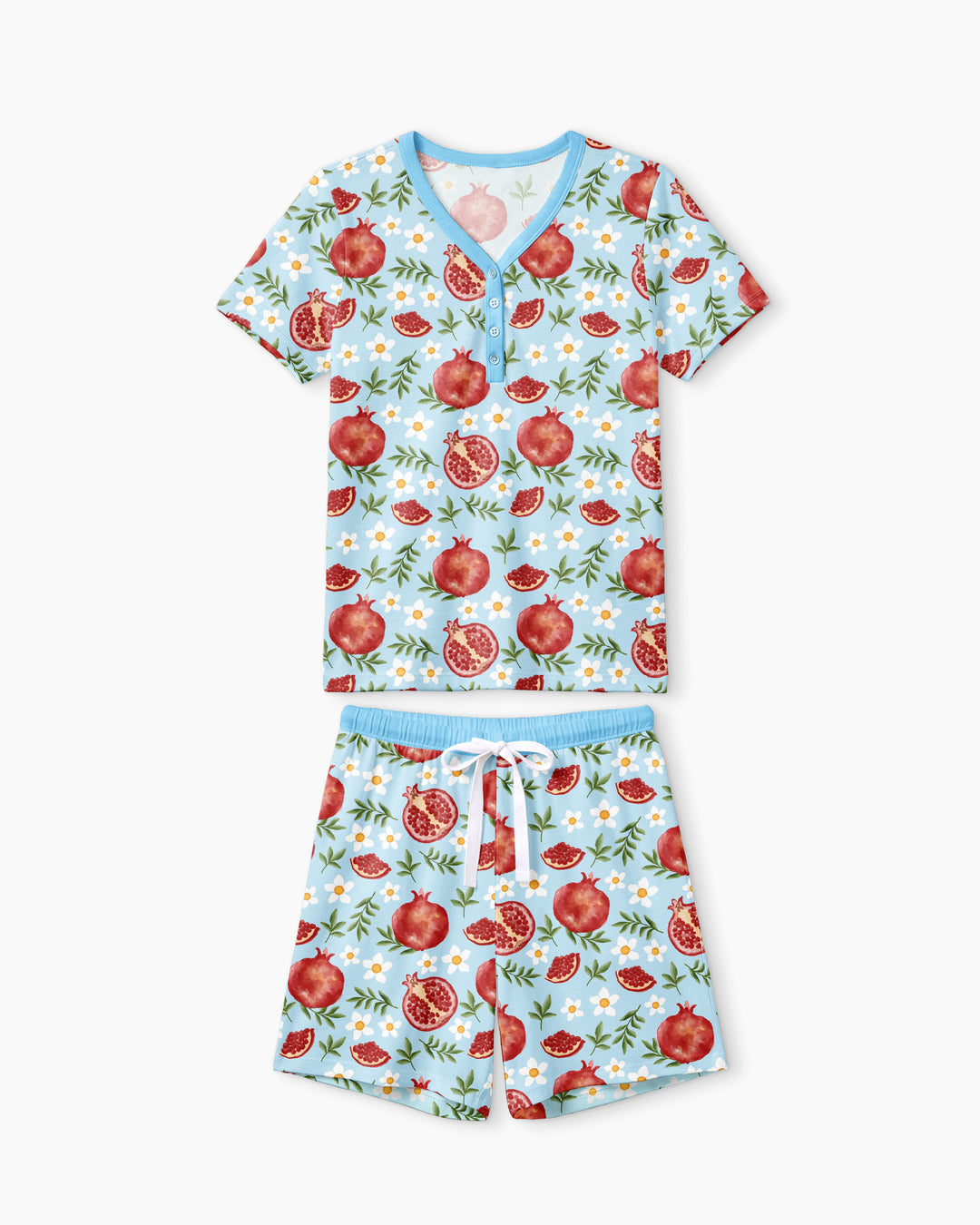 Pomegranate Garden Joy Family Matching Bamboo Women Short Sleeve Short Pajama Set