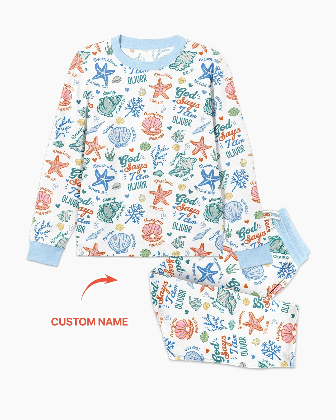 Coastal God Says I Am Custom Name Bamboo Men's Pajama Set