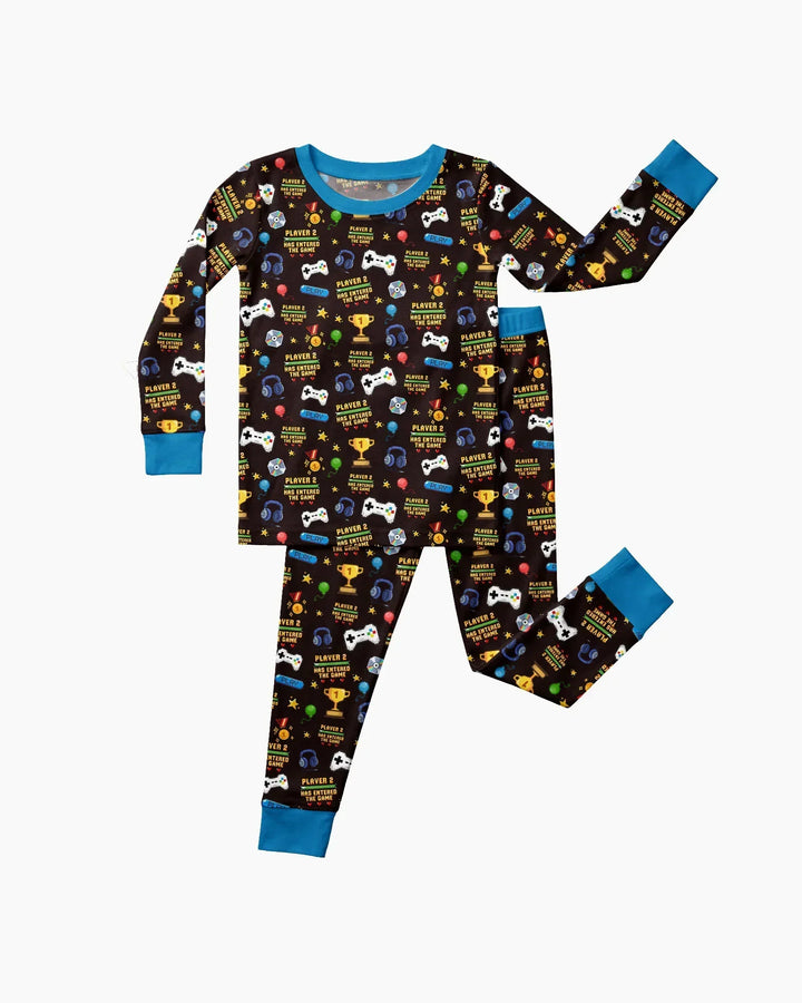 Leveled Up Daddy & Me Matching Bamboo Two Piece Long Sleeve Pajama Set