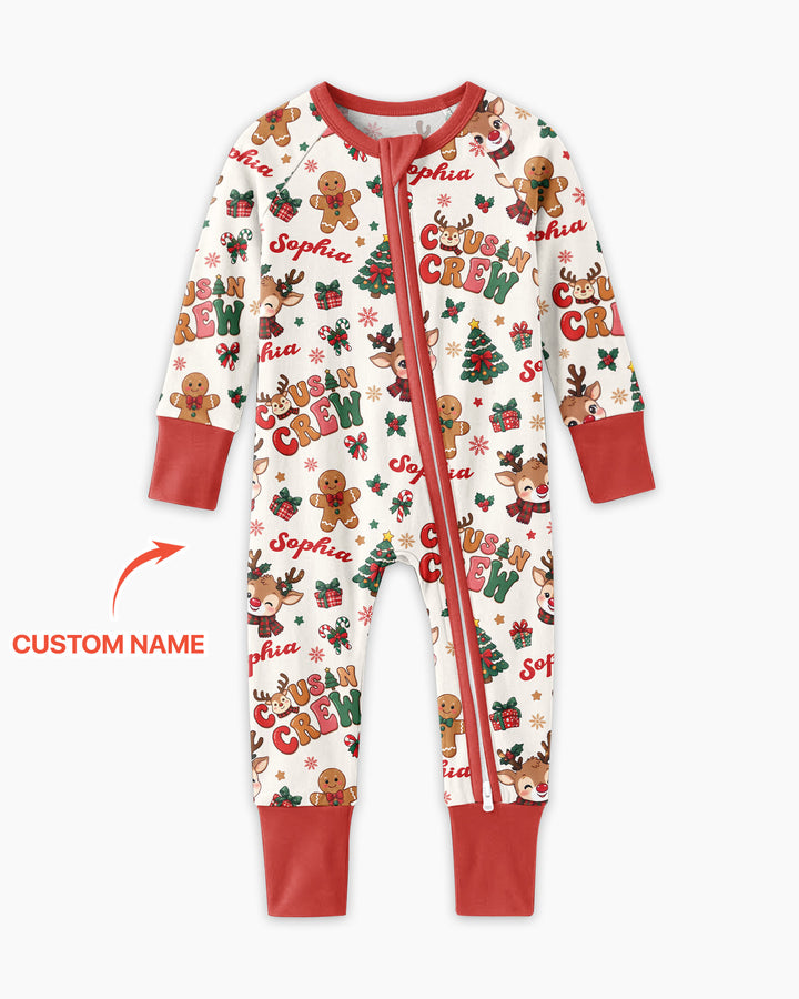 Personalized Christmas Cousin Crew Bamboo Convertible Zippy