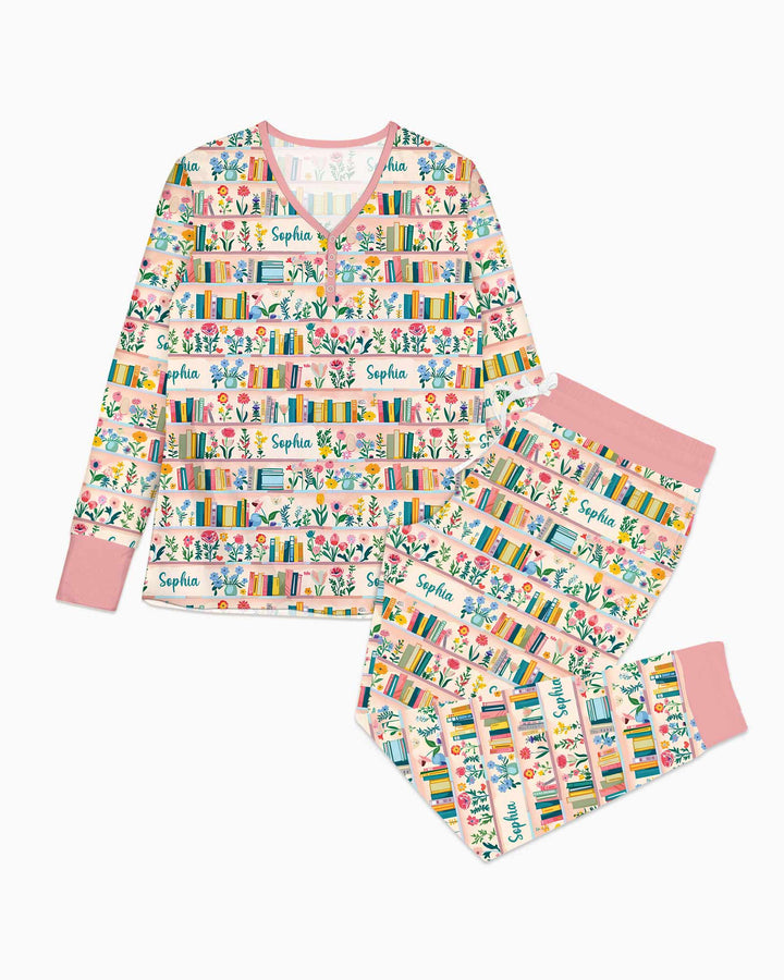 Personalized Book Lover Bamboo Women Pajama Set