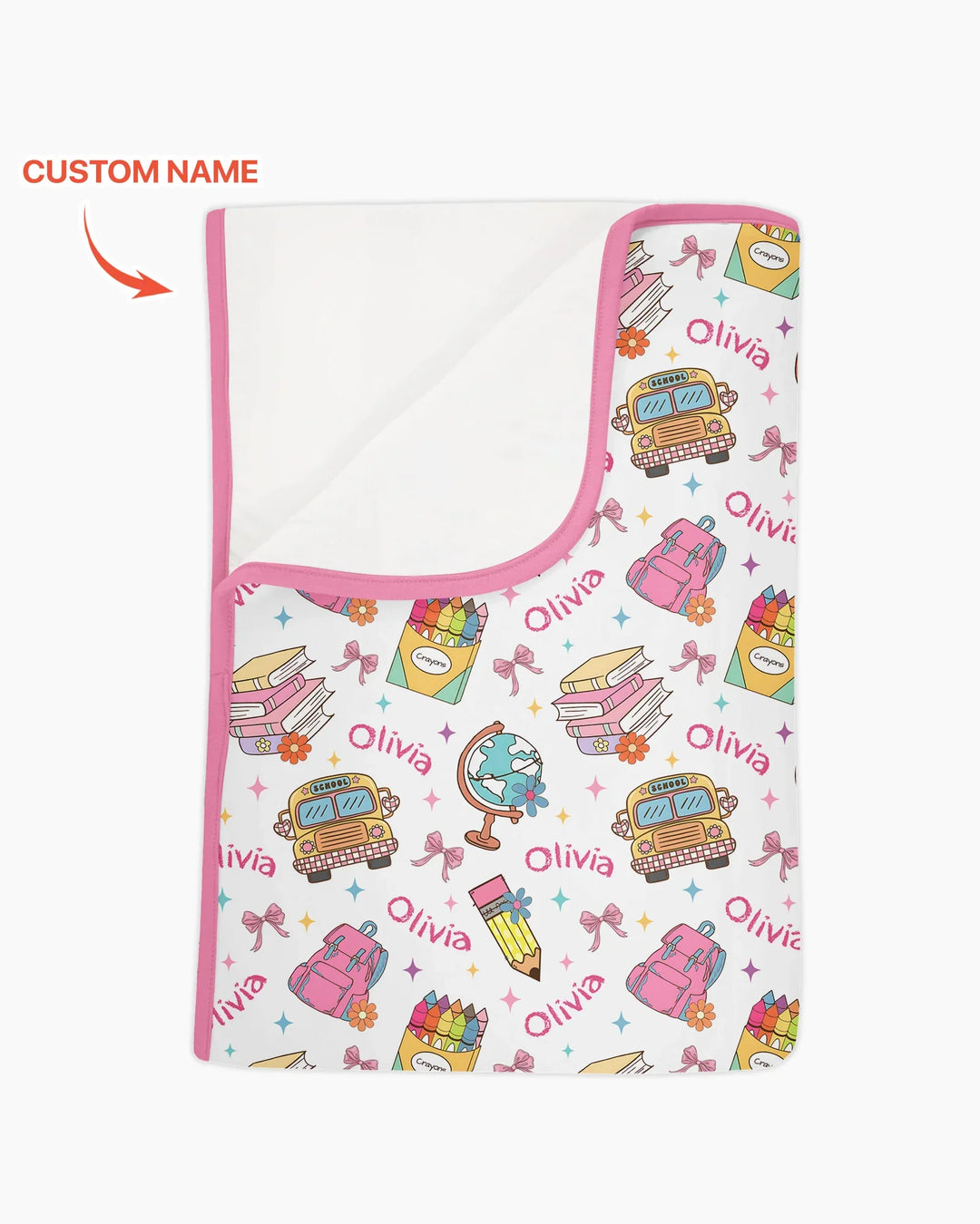 Custom Name Back To School Bamboo Blanket