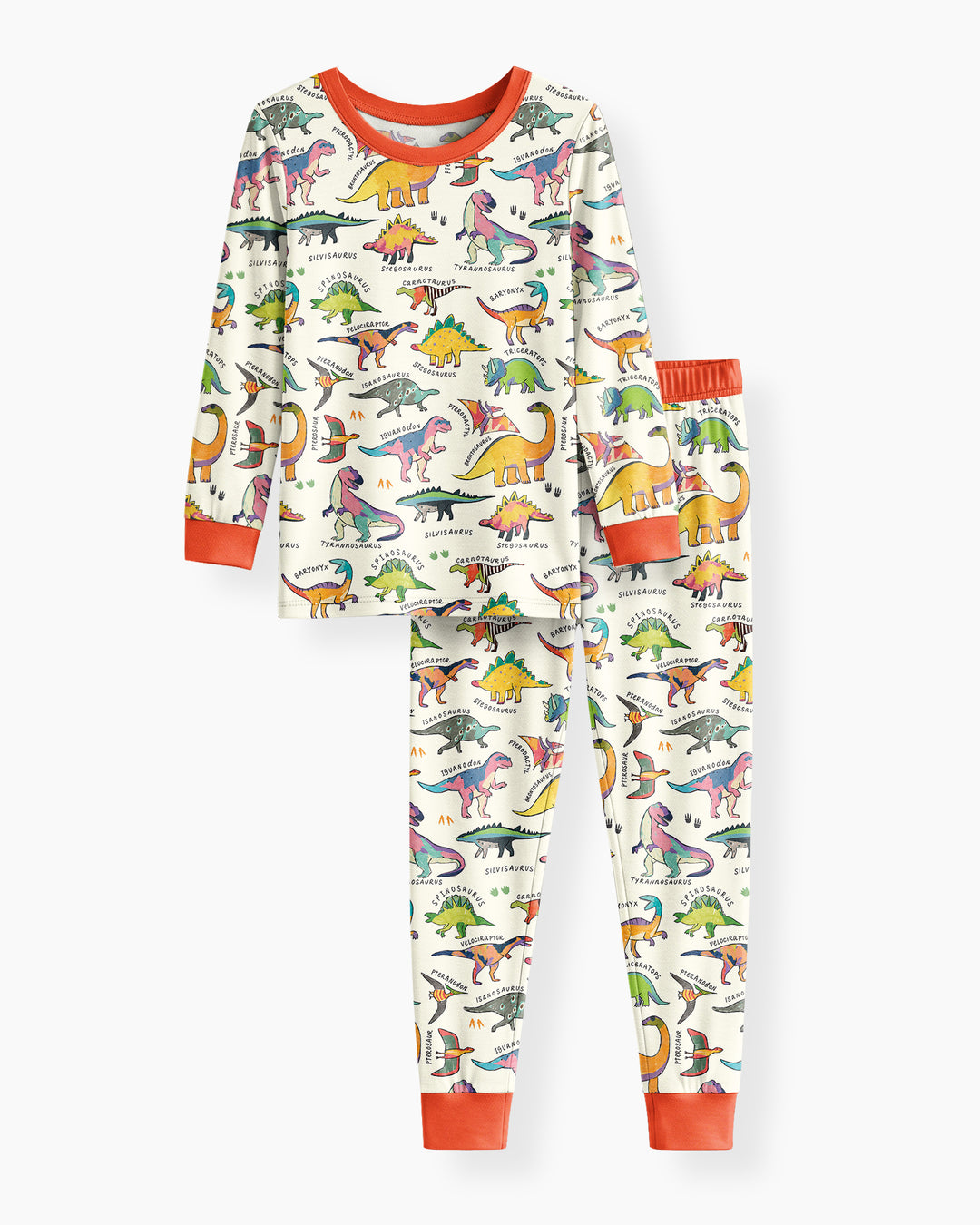Little Dino World Bamboo Two Piece Long Sleeve Pajama Set