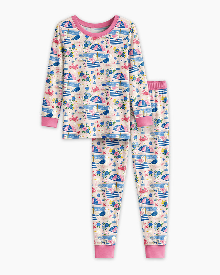 A Day At The Shore Bamboo Two Piece Long Sleeve Pajama Set