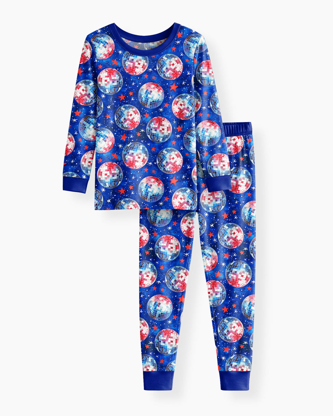 USA Disco Balls Bamboo Two Piece Long Sleeve Pajama Set